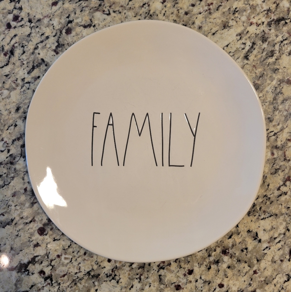 Rae Dunn "Family" ceramic plate